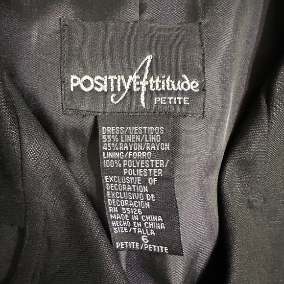🛍️Positive Attitude petite black button down dress with removable belt size P6 - Picture 8 of 9